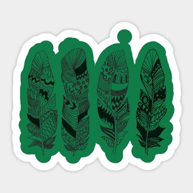 Never too many Feathers Sticker by lannie